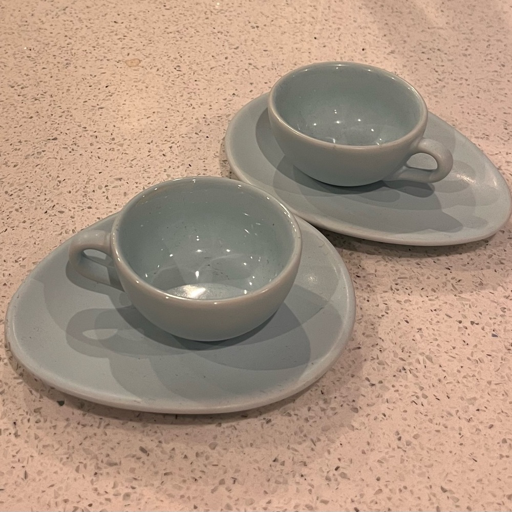 Light Blue Ceramic espresso Cup and Saucer Set